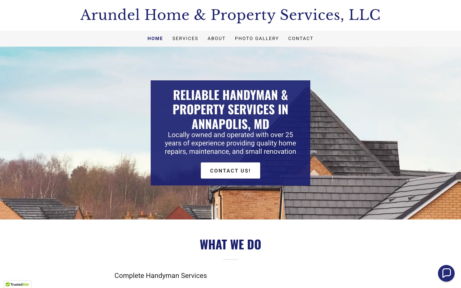 Homepage of Arundel Home & Property Services